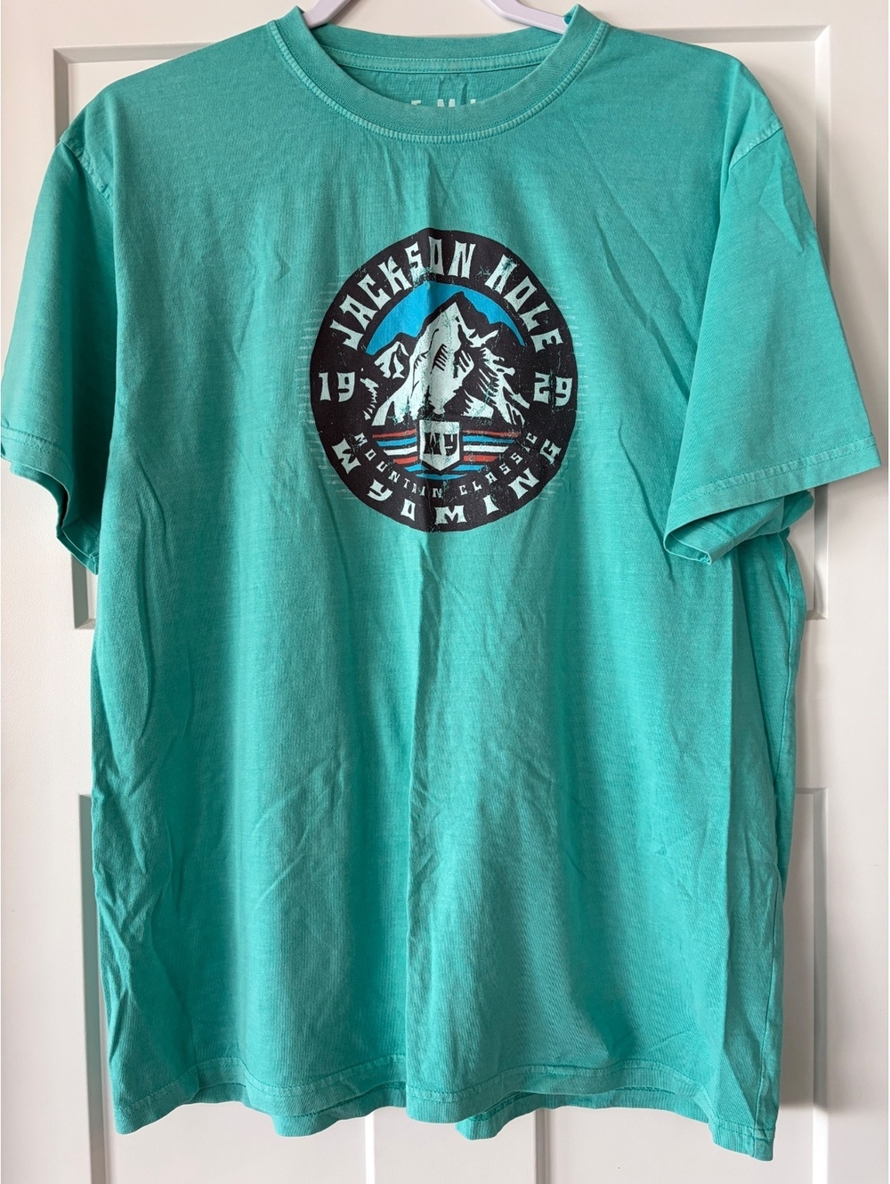 EMI Sportswear "Jackson Hole Wyoming" Graphic Tee — Teal/Seafoam, Size L